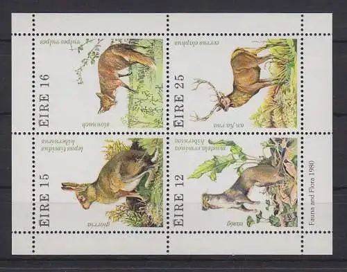 Irland Block 3 mit 421-424 postfrisch Tiere, Wildtiere, MNH #RB027