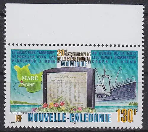 Neukaledonien 1154 postfrisch Schiffe, "Monique", MNH #RB054
