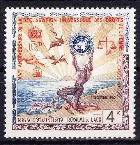 Laos 135 postfrisch Verkündung der Menschenrechte, MNH #RB610