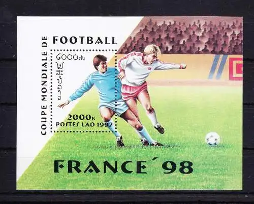 Laos Block 163 mit 1599 postfrisch Fußball, WM 1998 in Frankreich, MNH #RB628