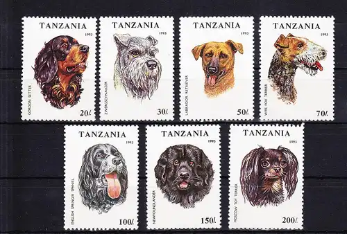 Tansania 1599-1605 postfrisch Hunde, MNH #RB665
