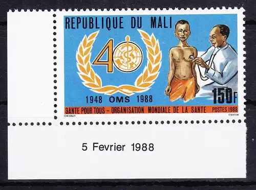 Mali 1105 postfrisch Weltgesundheitsorganisation "WHO", MNH #RB718
