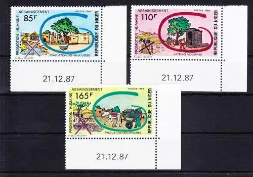 Niger 1039-1041 postfrisch Entsorgungseinrichtung, MNH #RB730