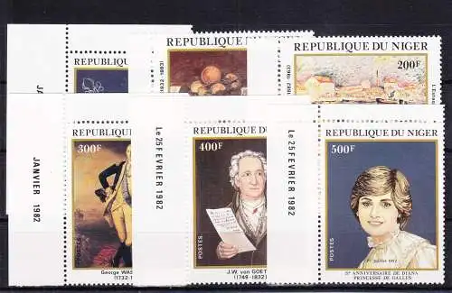 Niger 784-789 postfrisch Jahrestage der Persönlichkeiten, MNH #RB733