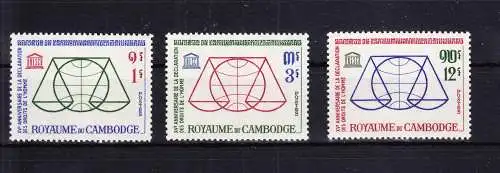 Kambodscha 160-162 postfrisch Menschenrechte, MNH #RB750