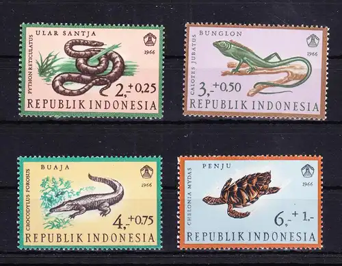 Indonesien 558-561 postfrisch Tiere Reptilien, MNH #RB758