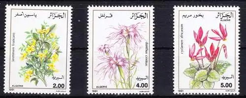 Algerien 1041-1043 postfrisch Blüten Blumen, MNH #RB826