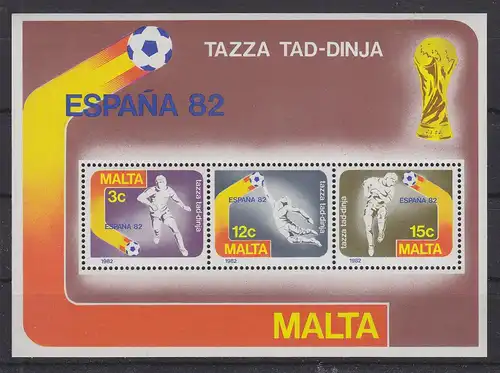 Malta Block 7 mit 633-665 postfrisch Spanien WM 1982, MNH #RA823