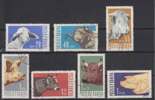 Rumänien 2117-2123 gestempelt Haustiere, Romania used #RA055