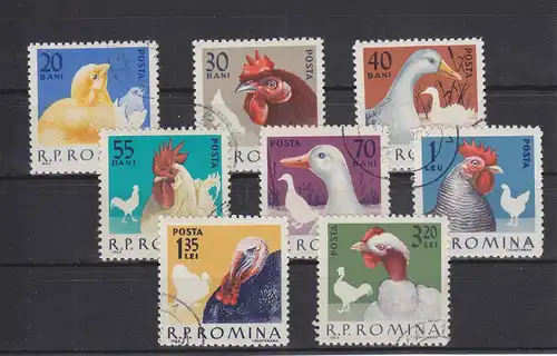 Rumänien 2145-2152 gestempelt Geflügel, Romania used #RA057