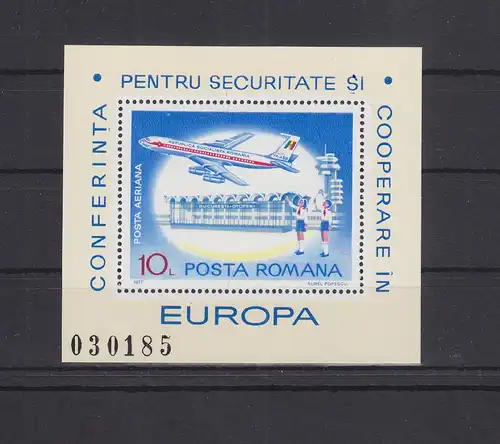 Rumänien Block 143 mit 3437 postfrisch Flugzeuge, Romania MNH #RA235