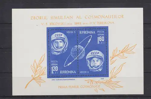 Rumänien Block 54 mit 2173-2174 postfrisch Weltraum Raumfahrt, MNH #RA287
