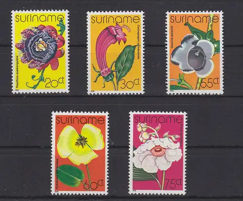 Suriname 807-811 postfrisch MNH, Blumen Blüten Flowers #RA031