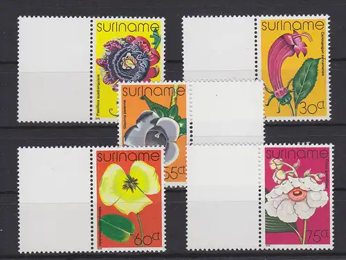 Suriname 807-811 postfrisch MNH, Blumen Blüten Flowers #RA032