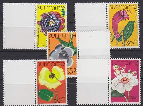 Suriname 807-811 postfrisch MNH, Blumen Blüten Flowers #RA032