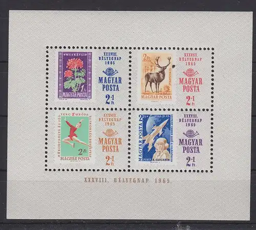 Ungarn Block 51A mit 2179 postfrisch Tag der Briefmarke, MNH #RA832