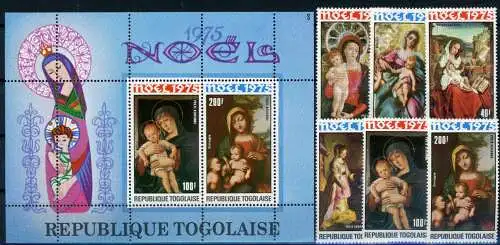 Togo 1130-1135 + Bl 99 postfrisch Weihnachten #IJ256