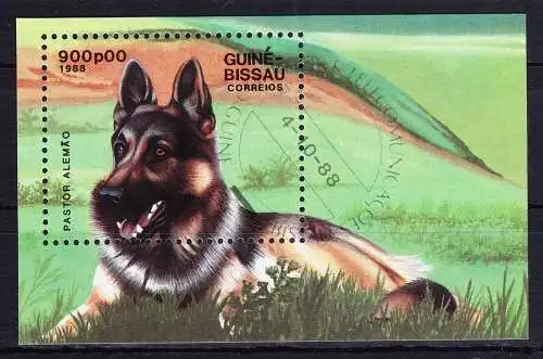 Guinea-Bissau Block 273 mit 966 gestempelt Hunde #RE096