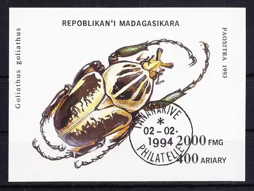 Madagaskar Block 254 gestempelt Käfer #RE098