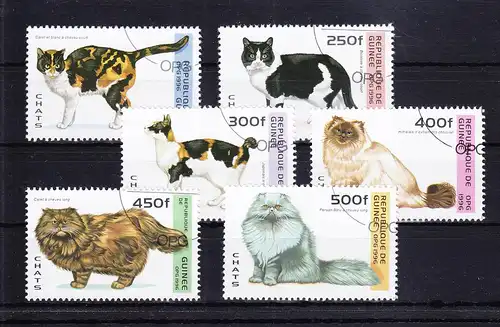 Guinea 1603-1608 gestempelt Katzen #RE156