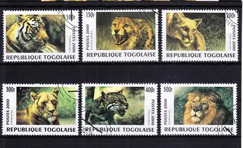 Togo 2991-2996 gestempelt Großkatzen #RE186