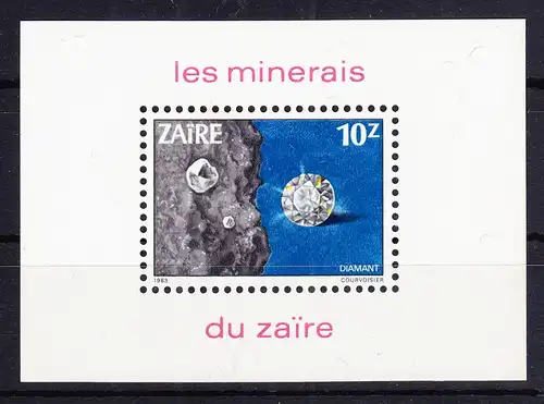 Zaire Block 46 mit 811 postfrisch Mineralien #RE226