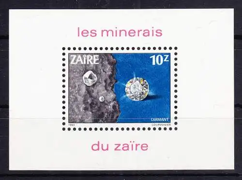 Zaire Block 46 mit 811 postfrisch Mineralien #RE226