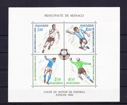 Monaco Block 20 mit 1539-1542 postfrisch Fussball #RE380