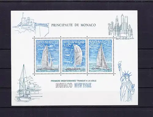 Monaco Block 30 mit 1709-1711 postfrisch Segelregatta #RE408