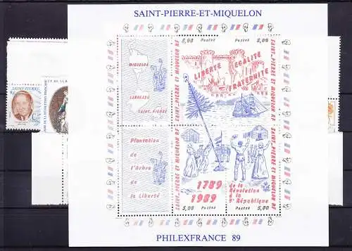 Saint-Pierre und Miquelon Jahrgang 1989 mit 569-585 postfrisch #RE415