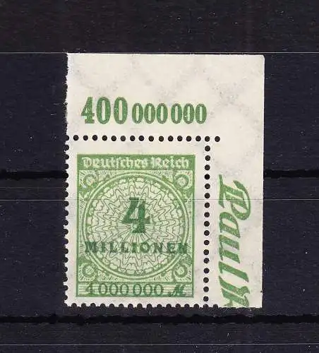 Deutsches Reich 316A P OR A postfrisch Eckrand #RF392