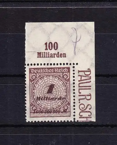 Deutsches Reich 325A P OR C postfrisch Eckrand #RF473