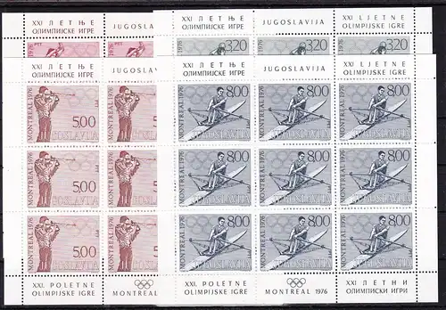 Jugoslawien 1656-1659 postfrisch als Kleinbogensatz, Olymp. Sommersp. #RF962