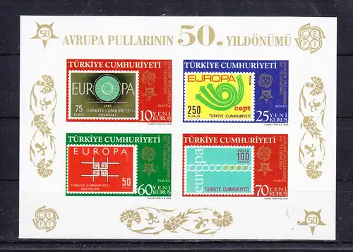 Türkei Block 58 mit 3491-3494 postfrisch MNH #RG089