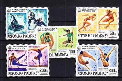 Madagaskar 822-826 postfrisch Olympische Sommerspiele #RG247