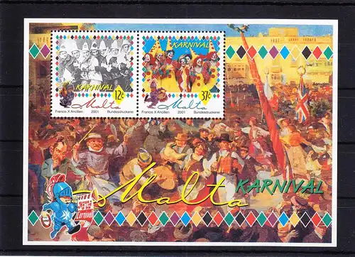 Malta Block 21 mit 1157-1158 postfrisch Karneval in Malta #RG316