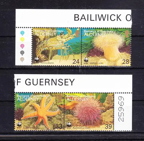 GB Alderney 61-64 postfrisch Meeresfauna Naturschutz #RG368