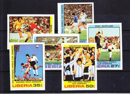 Liberia 1075B-1080B postfrisch Fußball WM 1978 Argentinien #RH576