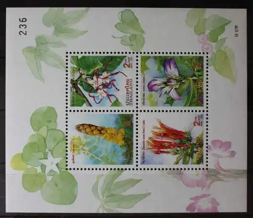 Thailand Block 107 mit 1819-1822 postfrisch Blüten Blumen #RH829