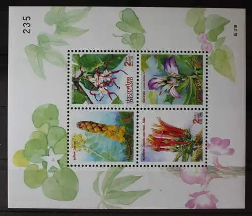 Thailand Block 107 mit 1819-1822 postfrisch Blüten Blumen #RH830