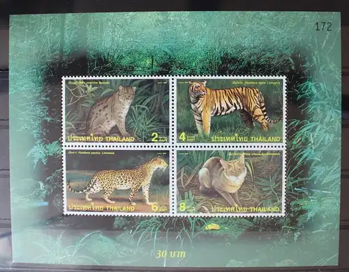 Thailand Block 110 mit 1848-1851 postfrisch Wildkatzen Tiger #RJ487