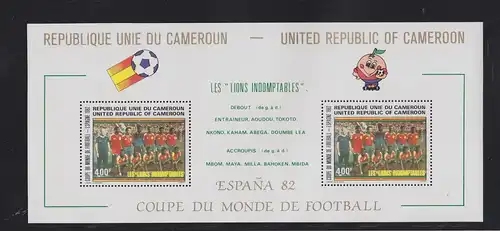 Kamerun Block 20 mit 982 postfrisch Fußball WM 1982 #RO013