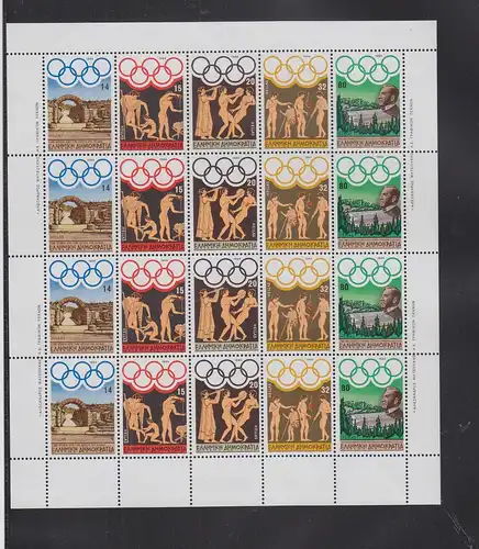 Griechenland 1557-1561 postfrisch als Bogen Olympische Spiele #RO016