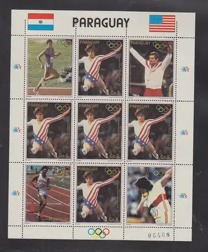 Paraguay 3830 postfrisch als Kleinbogen Olympische Spiele #RO022