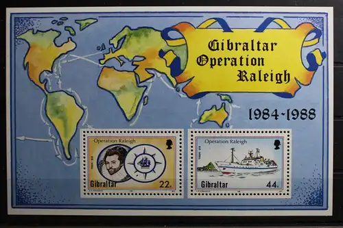 Gibraltar Block 11 mit 557+559 postfrisch Schiffe #RO041