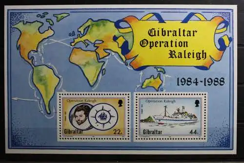 Gibraltar Block 11 mit 557+559 postfrisch Schiffe #RO041