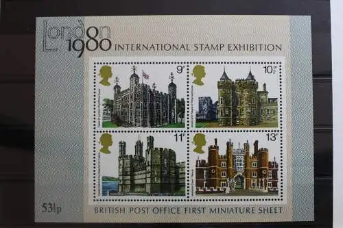 Großbritannien Block 1 mit 760-763 postfrisch Briefmarkenausstellung #RM751