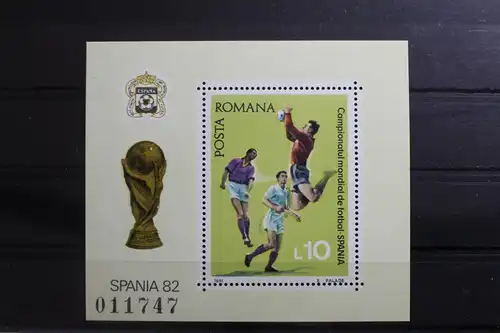 Rumänien Block 184 mit 3843 postfrisch Fussball WM 1982 #RM766