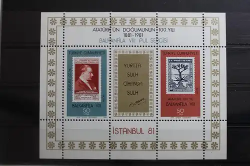 Türkei Block 20 mit 2574-2575 postfrisch Breifmarkenausstellung #RM771