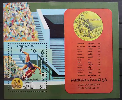 Laos Block 100 mit 717 postfrisch Olympische Spiele #RN229